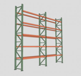 仓库托盘层架货架SU模型下载_sketchup草图大师SKP模型