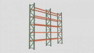 仓库托盘层架货架SU模型下载_sketchup草图大师SKP模型