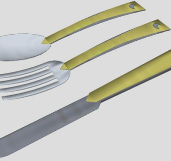 金属西餐器具SU模型下载_sketchup草图大师SKP模型