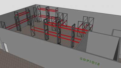 工厂仓库货架SU模型下载_sketchup草图大师SKP模型