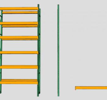 仓库货架组件SU模型下载_sketchup草图大师SKP模型