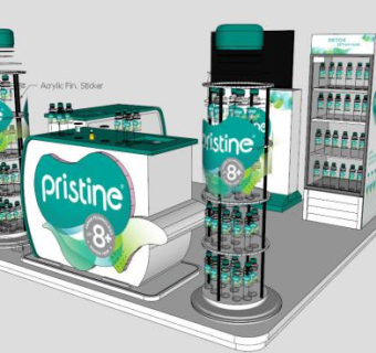 矿泉水售卖展台SU模型下载_sketchup草图大师SKP模型
