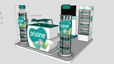 矿泉水售卖展台SU模型下载_sketchup草图大师SKP模型