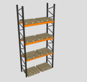 横梁仓库货架SU模型下载_sketchup草图大师SKP模型