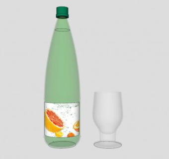 果汁矿泉水和酒杯SU模型下载_sketchup草图大师SKP模型