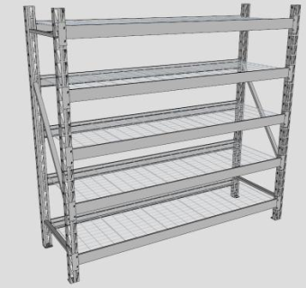工业存储架货架SU模型下载_sketchup草图大师SKP模型