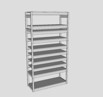 搁置仓库货架SU模型下载_sketchup草图大师SKP模型