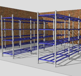 管式货架SU模型下载_sketchup草图大师SKP模型