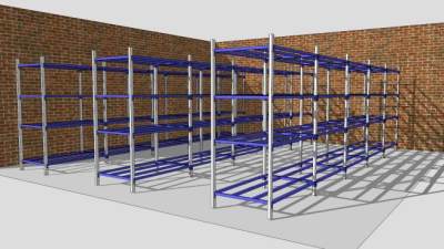 管式货架SU模型下载_sketchup草图大师SKP模型