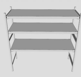 工业多层仓库货架SU模型下载_sketchup草图大师SKP模型