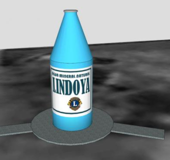 蓝色矿泉水瓶SU模型下载_sketchup草图大师SKP模型