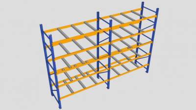 工厂仓库托盘货架SU模型下载_sketchup草图大师SKP模型