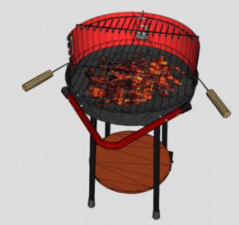 现代木炭烧烤炉SU模型下载_sketchup草图大师SKP模型