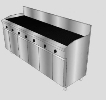 餐厅金属烧烤炉SU模型下载_sketchup草图大师SKP模型