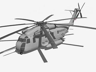 西科斯基<em>直升机</em>SU模型下载_sketchup草图大师SKP模型