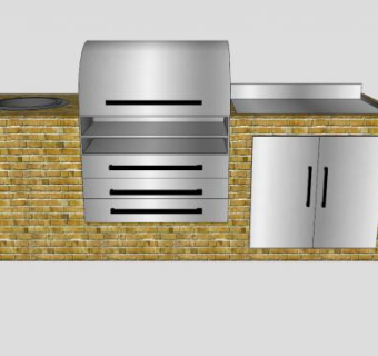 室内橱柜烧烤架SU模型下载_sketchup草图大师SKP模型