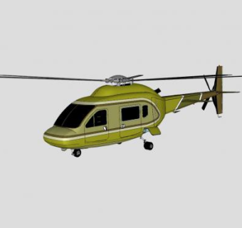 交通直升机SU模型下载_sketchup草图大师SKP模型