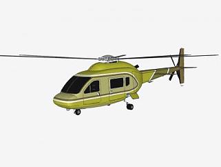 交通直升机SU模型下载_sketchup草图大师SKP模型