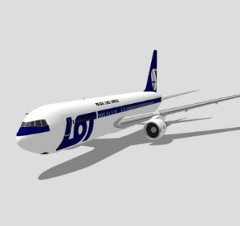 波兰航空公司飞机SU模型下载_sketchup草图大师SKP模型