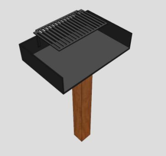立式木炭烤架SU模型下载_sketchup草图大师SKP模型