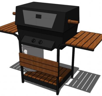 移动式丙烷烧烤架SU模型下载_sketchup草图大师SKP模型