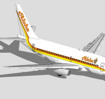 阿罗哈航空公司波音飞机SU模型下载_sketchup草图大师SKP模型
