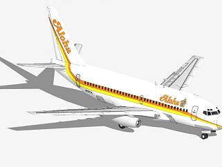 阿罗哈航空公司波音飞机SU模型下载_sketchup草图大师SKP模型