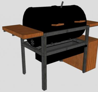 庭院木炭烧烤炉SU模型下载_sketchup草图大师SKP模型