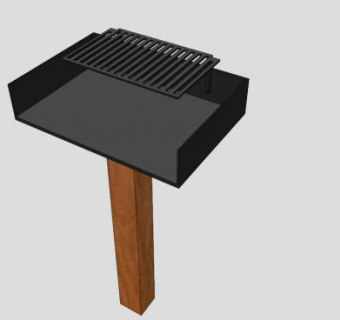 公园烧烤架SU模型下载_sketchup草图大师SKP模型