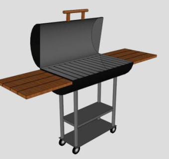 后院移动式烧烤炉SU模型下载_sketchup草图大师SKP模型