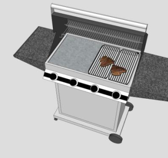 户外烟熏烧烤炉SU模型下载_sketchup草图大师SKP模型