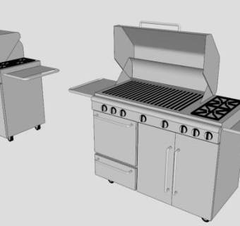 不锈钢烟熏烧烤炉SU模型下载_sketchup草图大师SKP模型