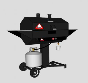 移动式燃气烧烤炉SU模型下载_sketchup草图大师SKP模型