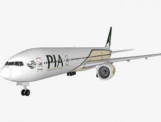 巴基斯坦国际航空公司飞机SU模型下载_sketchup草图...