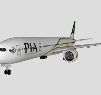 巴基斯坦国际航空公司飞机SU模型下载_sketchup草图大师SKP模型