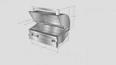 燃气烟熏烧烤机SU模型下载_sketchup草图大师SKP模型