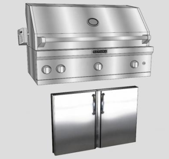 室内不锈钢烧烤机SU模型下载_sketchup草图大师SKP模型