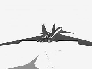 隐形双翼飞机SU模型下载_sketchup草图大师SKP模型