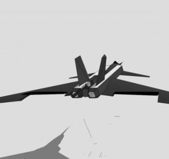 隐形双翼飞机SU模型下载_sketchup草图大师SKP模型