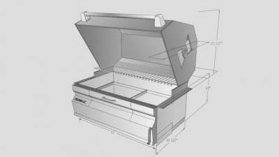 内置式木炭烤架SU模型下载_sketchup草图大师SKP模型