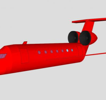 红色专机飞机SU模型下载_sketchup草图大师SKP模型