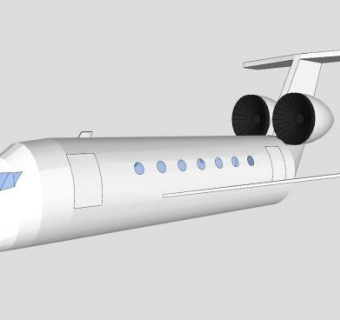 专机白色飞机SU模型下载_sketchup草图大师SKP模型