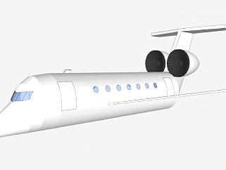 专机白色飞机SU模型下载_sketchup草图大师SKP模型