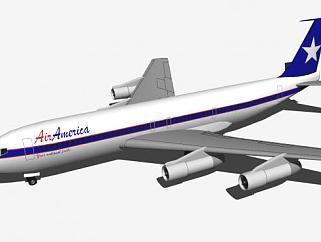 航空公司波音飞机SU模型下载_sketchup草图大师SKP模型