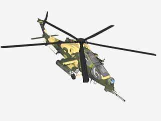 土耳其侦察<em>直升机</em>SU模型下载_sketchup草图大师SKP模型