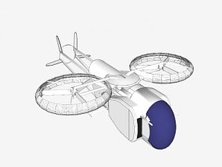 高机动性直升机SU模型下载_sketchup草图大师SKP模型