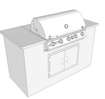 室内燃气烧烤炉SU模型下载_sketchup草图大师SKP模型