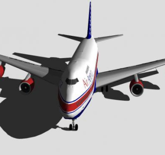 美国航空公司波音飞机SU模型下载_sketchup草图大师SKP模型