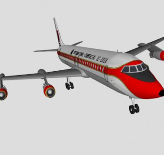 国际原型客机SU模型下载_sketchup草图大师SKP模型