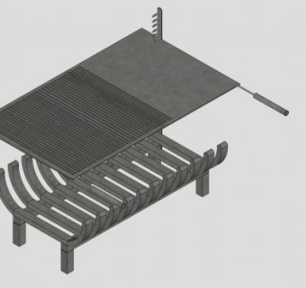庭院金属烧烤架SU模型下载_sketchup草图大师SKP模型